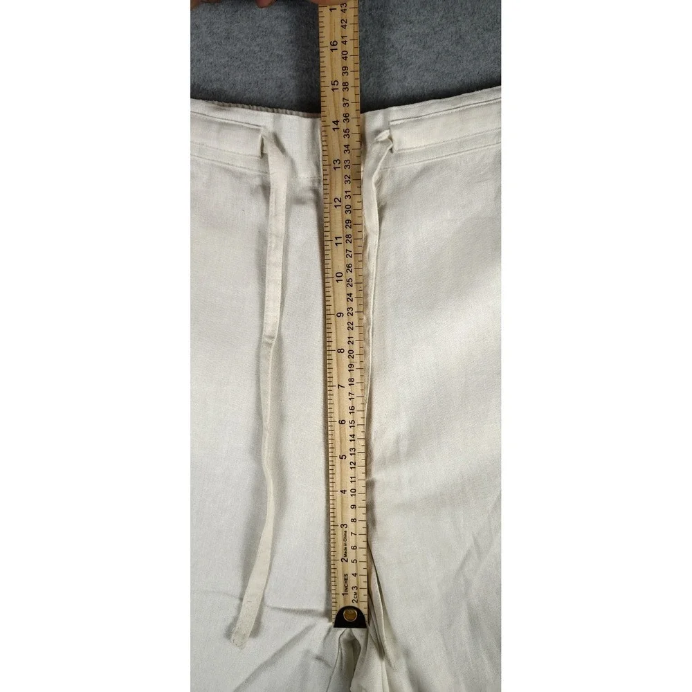 NWF PARC 81 Linen Blend Drawstring  Pant Mens Sz  36x31  Ivory  Leisure Resort